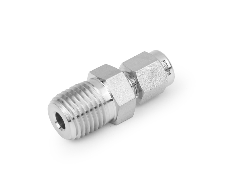 316 SS, FITOK 6 Series Tube Fitting, Male Connector, 1/8&quot; O.D. × 1/4 Male NPT