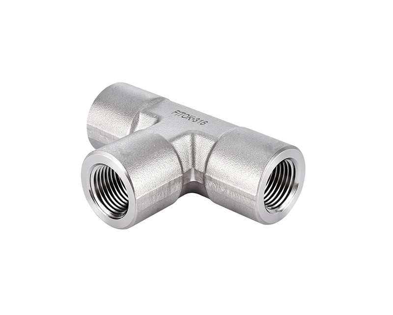 316 SS, FITOK 6 Series Pipe Fitting, Female Tee, 1/4 Female NPT