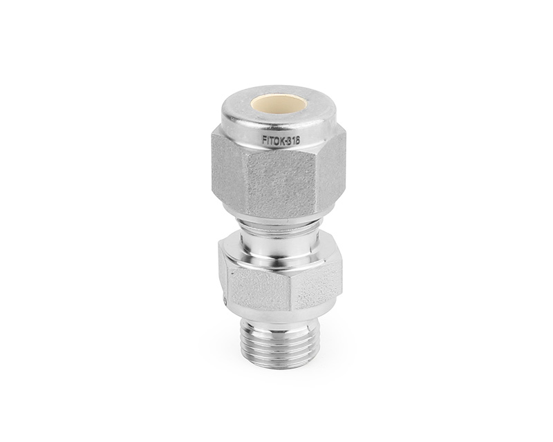 316 SS, FITOK 6 Series Tube Fitting, Male Connector, 1/4&quot; O.D. × 1/8 ISO Parallel Thread(RS)