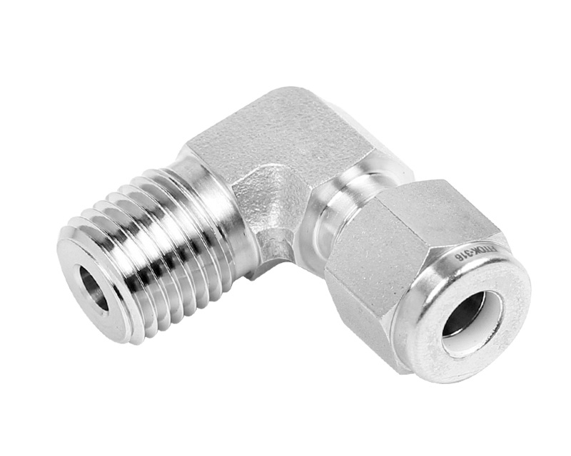 316 SS, FITOK 6 Series Tube Fitting, Male Elbow, 3/8&quot; O.D. × 1/4 Male NPT