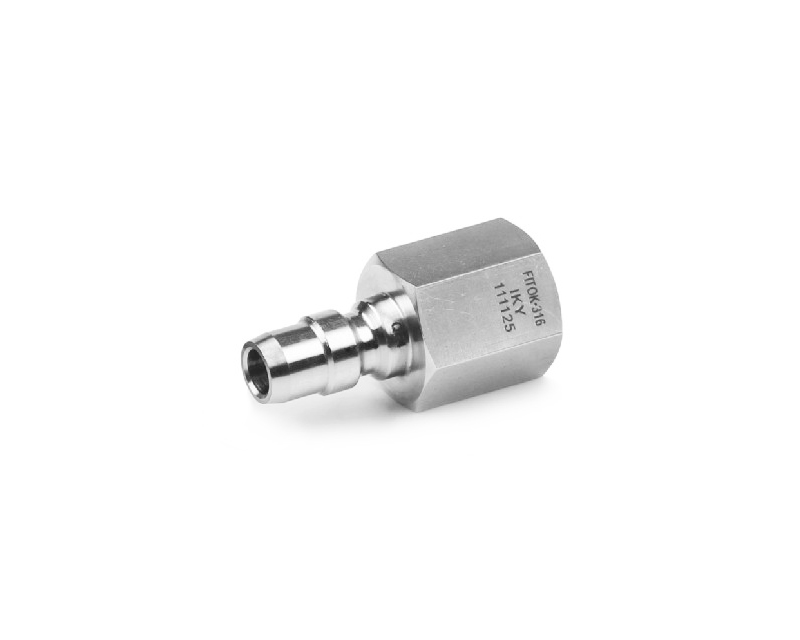 316 SS, QF8 Series Full Flow Quick Connect, 3/8&quot; Tube Fitting, Stem without Valve, 2.8 Cv