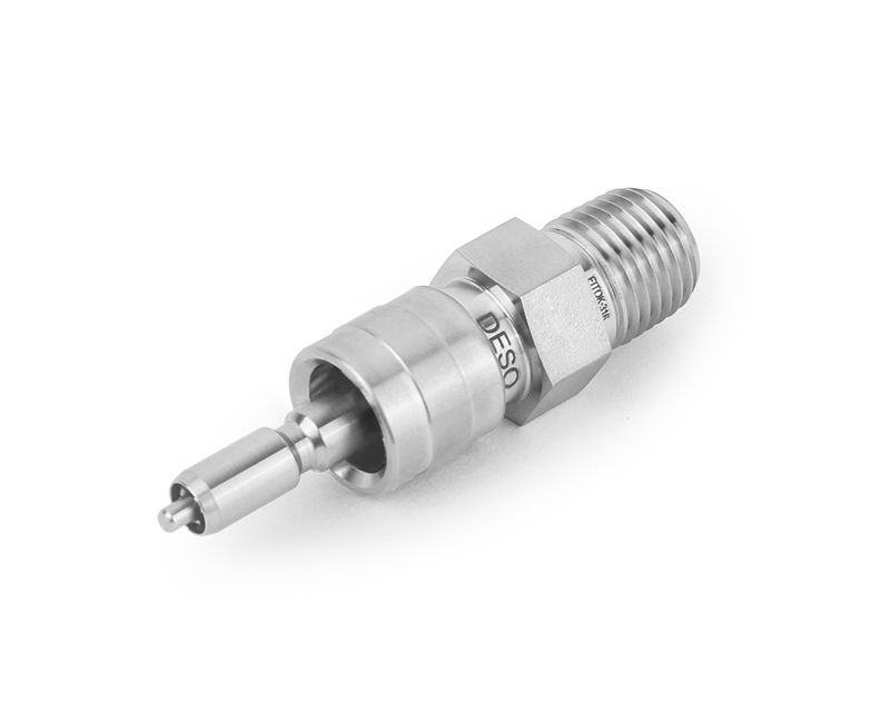 316 SS, QC6 Series Quick Connect, 1/4 Male NPT, Stem without Valve Remains Open when Uncoupled, 0.8 Cv