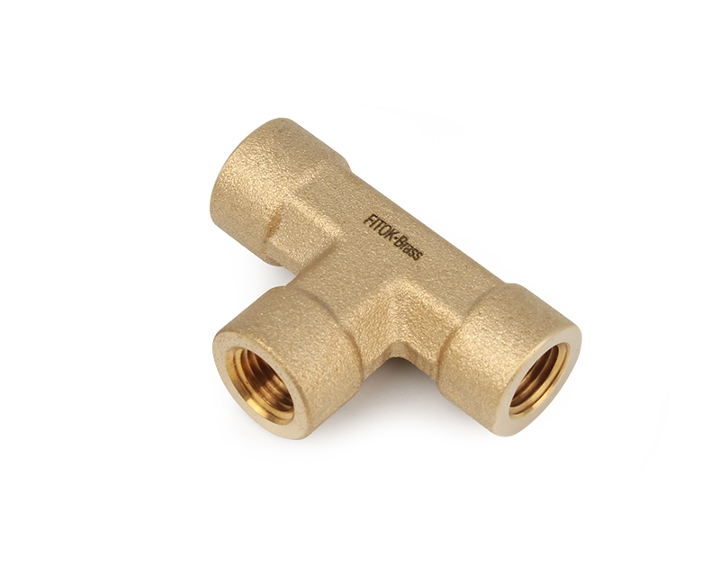 Brass, FITOK 6 Series Pipe Fitting, Female Tee, 1/4 Female NPT