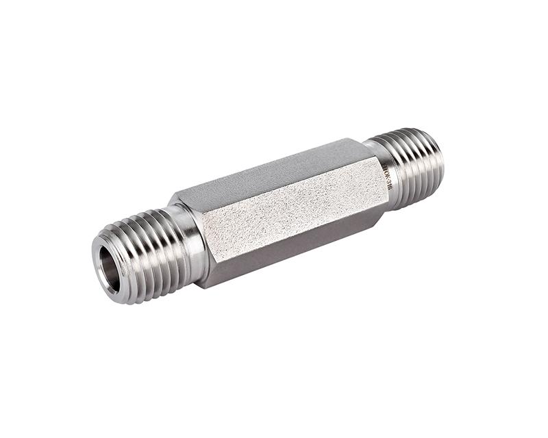 316 SS, FITOK 6 Series Pipe Fitting, Hex Long Nipple, 1/4 Male NPT, 3"(76.2mm) Long