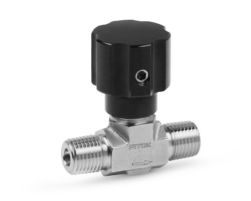 316 SS, ND Series Needle Valve, Nonrotating-stem, 1/4 Male NPT, PCTFE Stem Tip, Fluorocarbon FKM O-ring, 3000psig(207bar), -20°F to 200°F(-28°C to 93°C), 0.16&quot; Orifice