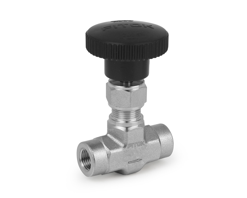 Needle Valve, Body: 316SS, MWP: 3,000psig, Packing: PTFE, Conn.: 1/2in. x 1/2in. (F)NPT, Orifice:10mm, Cv:1.8, Black Al T-bar Handle