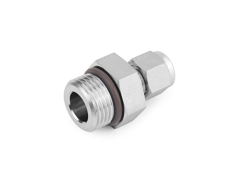 316 SS, FITOK 6 Series Tube Fitting, Male Connector, 1/4&quot; O.D. × 7/16-20 Male SAE/MS Straight Thread(ST)
