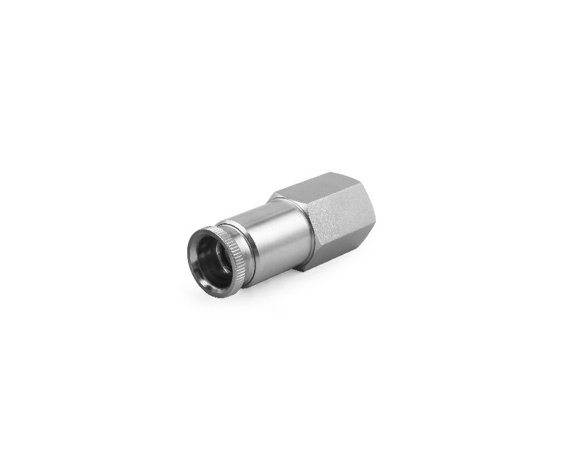 316 SS, QTM Series PTFE Sealed Quick Connect Stem with valve, 1/2&quot; Female NPT