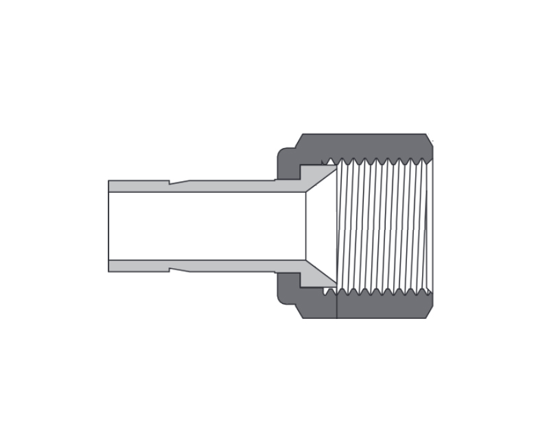 316 SS, FITOK 6 Series Tube Fitting, Female Adapter, 1/8&quot; O.D. × 1/4&quot; Female 37° Flare(AN)