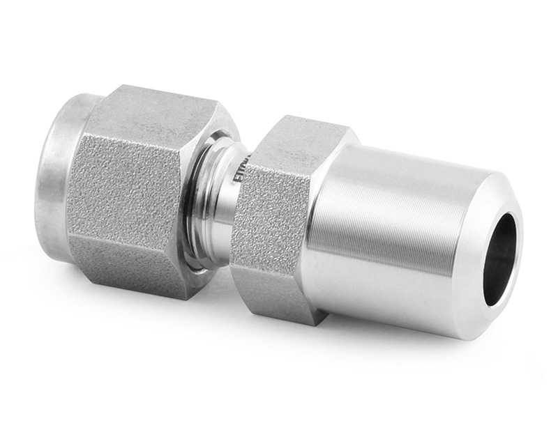 316 SS, FITOK 6 Series Tube Fitting, Weld Connector, 14mm O.D. × 3/8 Pipe Butt Weld