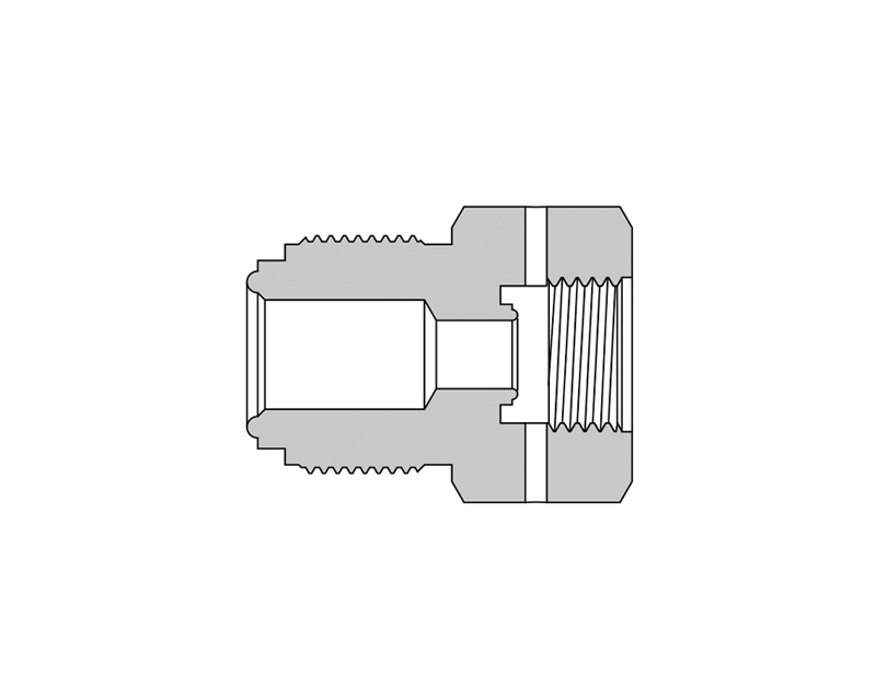 316 SS, FITOK FR Series Metal Gasket Face Seal Fitting, Reducing Bushing, 1/2&quot; FR x 1/4&quot; FR, 1.4&quot;(35.8mm) Long