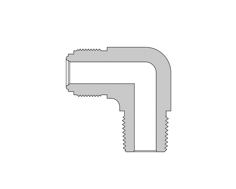 316 SS, FITOK FR Series Metal Gasket Face Seal Fitting, FR Body to Male NPT Elbow, 1/2&quot; FR x 1/2 Male NPT