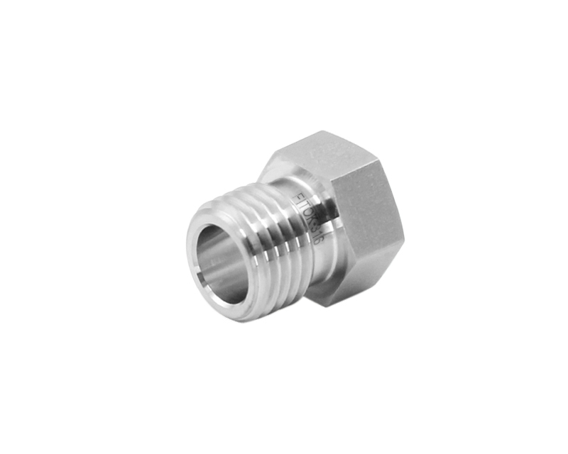 316 SS, FITOK FR Series Metal Gasket Face Seal Fitting, Short Male Nut, 1/4&quot; FR, 0.54&quot;(13.7mm) Long