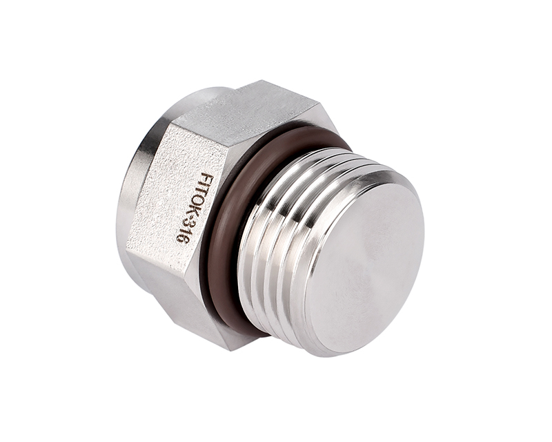 316 SS Pipe Fitting, 1 5/16-12 Male SAE/MS Straight Thread Plug