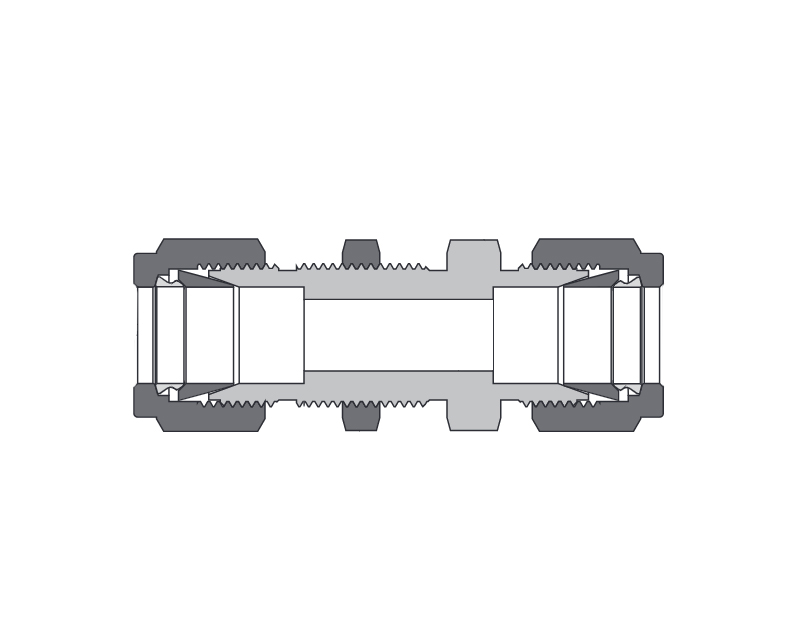 Brass, FITOK 6 Series Tube Fitting, Bulkhead Union, 10mm O.D.