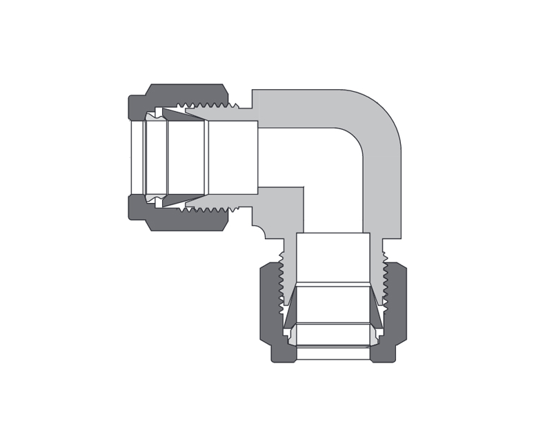 Brass, FITOK 6 Series Tube Fitting, Union Elbow, 3/8&quot; O.D.