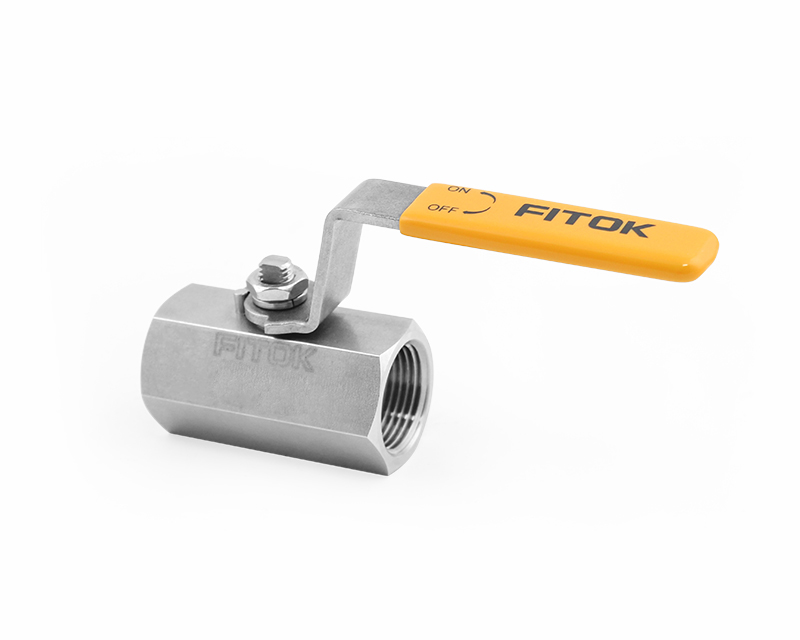 316 SS, BR Series Ball Valve, Hexbar Stock, PTFE Seats, 1 Female ISO Parallel Thread, 1000psig(69bar), -20°F to 450°F( -28°C to 232°C), 0.63" Orifice, Straight