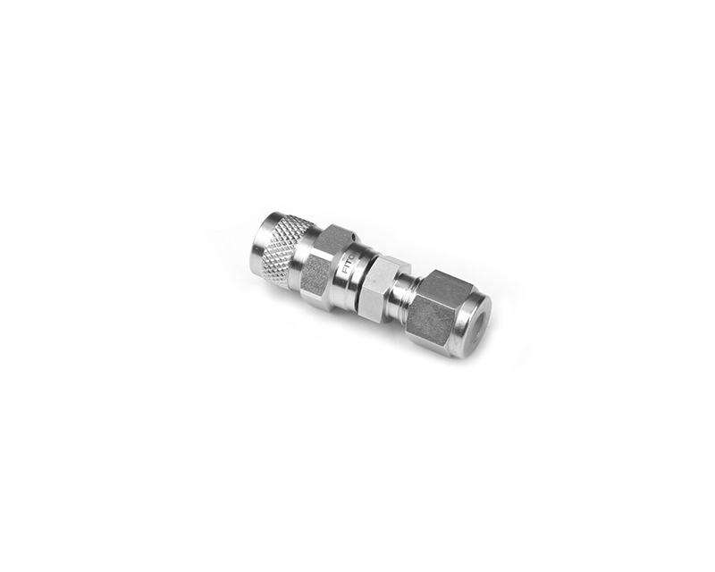 316 SS, RP Series Purge Valve, 1/4&quot; Tube Fitting, 4000psig(276bar), -65°F to 600°F(-53°C to 315°C), Straight