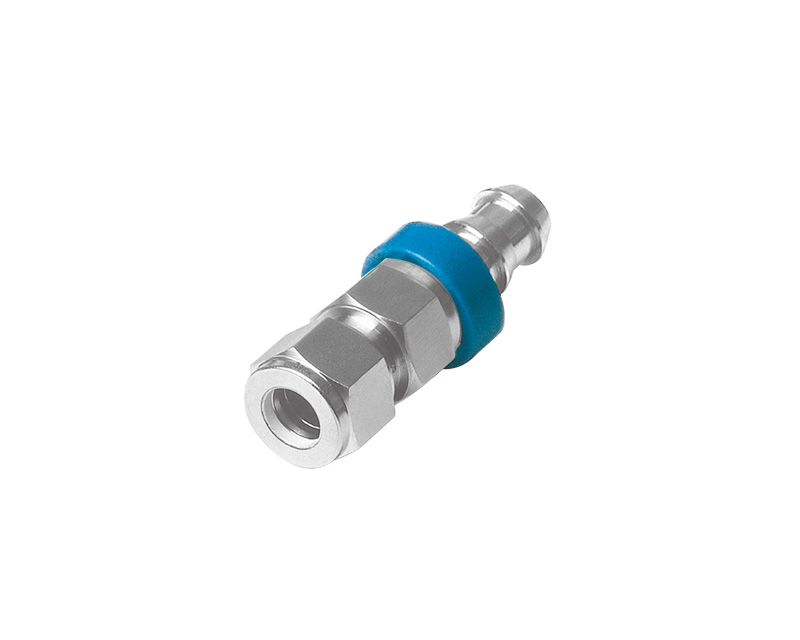 316 SS, MP Series Multipurpose Push-on Hose End Connection, 1/4&quot; Nominal Hose Size × 1/4&quot; Tube Fitting