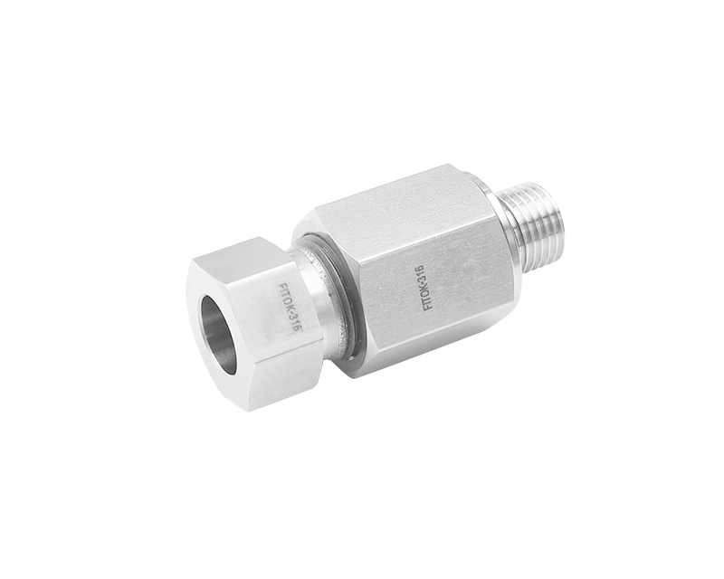 316 SS, FITOK 20D Series Medium Pressure Tube Fitting, Male Connector, 1/2&quot; O.D. × 1/2 Male NPT