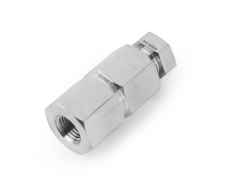 316 SS, FITOK 20D Series Medium Pressure Tube Fitting, Female Connector, 3/8" O.D. × 1/4 Female NPT