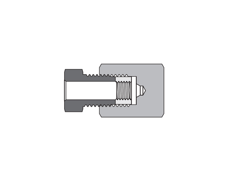 316 SS, FITOK 20M Series Medium Pressure Fitting, Coned and Threaded Connection, Cap, 3/8" O.D.