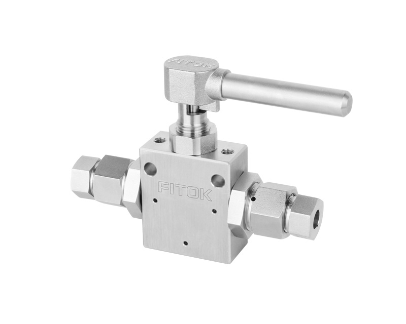 316 SS, 20B Series Ball Valve, 9/16" FITOK 20D Series Medium Pressure Tube Fitting, Fluorocarbon FKM O-ring, 20,000psig(1379bar), 0°F to 400°F(-17.8°C to 204°C), 3.51 Cv, Straight