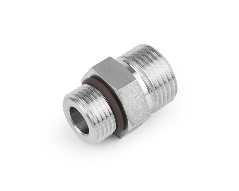 316 SS O-Ring Face Seal Fitting, Male Connector, 1/4&quot; FO Body x 7/16-20 SAE/MS Thread