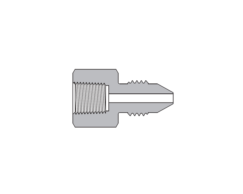 316 SS, AMH Series Adapter Fitting, Female to Male, 3/8" Female NPT × 3/8" Male 60 Series High Pressure Coned and Threaded Connection