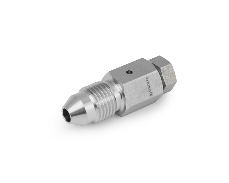 316 SS, FITOK AMH Series Adapter Fitting, Female to Male, 1&quot; Female 20M Series Medium Pressure × 1&quot; Male 20M Series Medium Pressure, Coned and Threaded Connection
