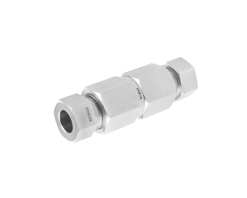 316 SS, FITOK FITOK 20D Series Medium Pressure Tube Fitting, Reducing Union, 1/4&quot; O.D. × 1/8&quot; O.D.