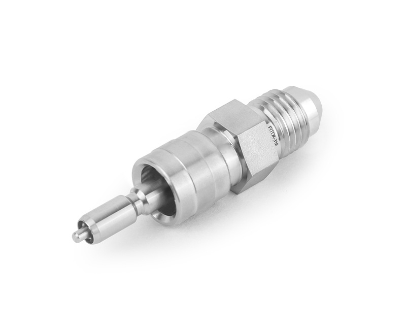 316 SS, QC8 Series Quick Connect, 1/2&quot; Male 37° Flare(AN), Stem without Valve Remains Open when Uncoupled, 2.4 Cv