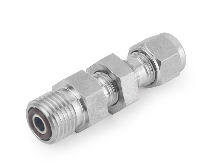 316 SS, FITOK FO Series O-ring Face Seal Fitting, Tube Fitting Bulkhead Connector, 1/2" FO Body x 1/2" Tube Fitting