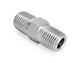 [SS-PHN-NS8-RT8] 316 SS, FITOK 6 Series Pipe Fitting, Hex Nipple, 1/2 Male NPT × 1/2 Male ISO Tapered Thread(RT)