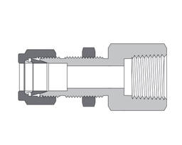 [B-BCF-FL4-NS2] Brass, FITOK 6 Series Tube Fitting, Bulkhead Female Connector, 1/4&quot; O.D. × 1/8 Female NPT