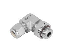 [SS-LP-ML10-PP4] 316 SS, FITOK 6 Series Tube Fitting, Positionable Male Elbow, 10mm O.D. × 1/4 Male ISO Parallel Thread(PP)