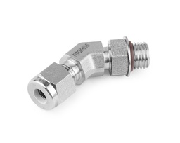[SS-VP-FL4-ST7] 316 SS, FITOK 6 Series Tube Fitting, 45° Positionable Male Elbow, 1/4&quot; O.D. × 7/16-20 Male SAE/MS Straight Thread(ST)