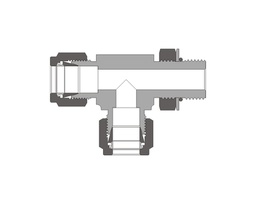 [SS-TPT-ML8-PP4] 316 SS, FITOK 6 Series Tube Fitting, Positionable Male Run Tee, 8mm O.D. × 1/4 Male ISO Parallel Thread(PP) × 8mm O.D.