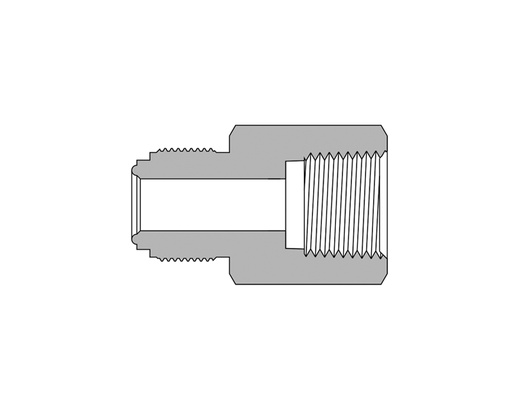 [SS-CF-FR2-NS2] 316 SS, FITOK FR Series Metal Gasket Face Seal Fitting, FR Body to Female NPT, 1/8" FR x 1/8 Female NPT