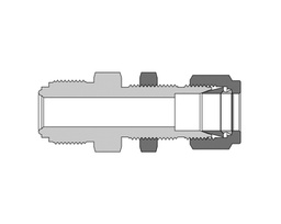 [SS-UB-FR4-FL4] 316 SS, FITOK FR Series Metal Gasket Face Seal Fitting, FR Body to Bulkhead Tube Fitting Union, 1/4&quot; FR x 1/4&quot;, 2.25&quot;(57.2mm) Long
