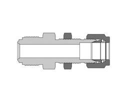 [SS-UB-FR4-FL4-1.88] 316 SS Metal Gasket Face Seal Fittings, 1/2&quot; FR Body x 3/8&quot; Tube Fitting 1.88&quot; Long