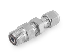 [SS-UB-FO4-FL4] 316 SS, FITOK FO Series O-ring Face Seal Fitting, Tube Fitting Bulkhead Connector, 1/4&quot; FO Body x 1/4&quot; Tube Fitting