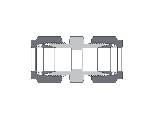 [B-U-FL16] Union, Brass, 1in. x 1in. Tube OD, 2-Ferrule,