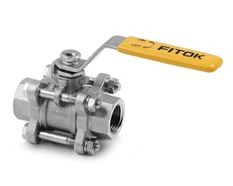 [BGSS-FNS12-20] Ball Valve, Body: 316SS/CF8M, MWP: 1,000psig, Seat: PTFE, Conn.: 3/4in. x 3/4in. (F)NPT, Orifice:20mm, Cv:50, SS Lever Handle, 3-Piece Bolted Body