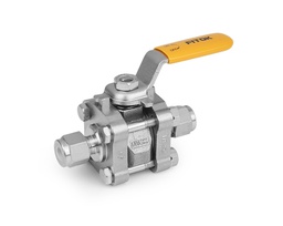 [BHSS-FL16-22] Ball Valve, Body: 316SS/CF8M, MWP: 1,500psig, Seat: PTFE, Conn.: 1in. x 1in. Tube OD, 2-Ferrule, Orifice:22.2mm, Cv:40, SS Lever Handle, 3-Piece Bolted Body