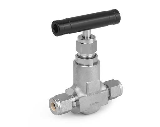 [NFSS-FL12-9] 316 SS, NF Series Needle Valve, Forged Body, 3/4" Tube Fitting, PTFE Packing, 5800psig(400bar), -65°F to 450°F(-54°C to 232°C), 0.39" Orifice (Cv 2.18)