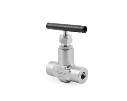 [NFSS-PS12-0-G] Needle Valve, Body: 316SS/A182, MWP: 6,000psig, Packing: Graphite, Conn.: 3/4in. x 3/4in. Pipe Socket Weld, Orifice:18mm, Cv:5.65, Black Al T-bar Handle