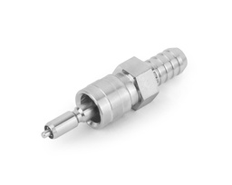 [SS-QC6-HC6-S] Quick-connect Stem, 316SS,Stem, QC6 Series,  Connection: 3/8 Hose Connector,(SESO) Stem without valve, remains open when uncoupled