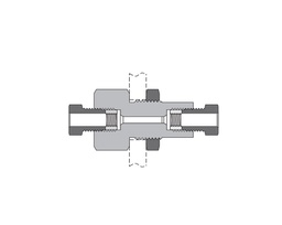 [SS-MBU-MF9] 316 SS, FITOK 20M Series Medium Pressure Fitting, Coned and Threaded Connection, Bulkhead Union, 9/16&quot; O.D.
