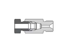 [SS-FMA-DFF4-TM9] 316 SS, FITOK AMH Series Adapter Fitting, Female to Male, 1/4&quot; Female 20D Series Medium Pressure Tube Fitting × 9/16-18 Male Type&quot;M&quot;